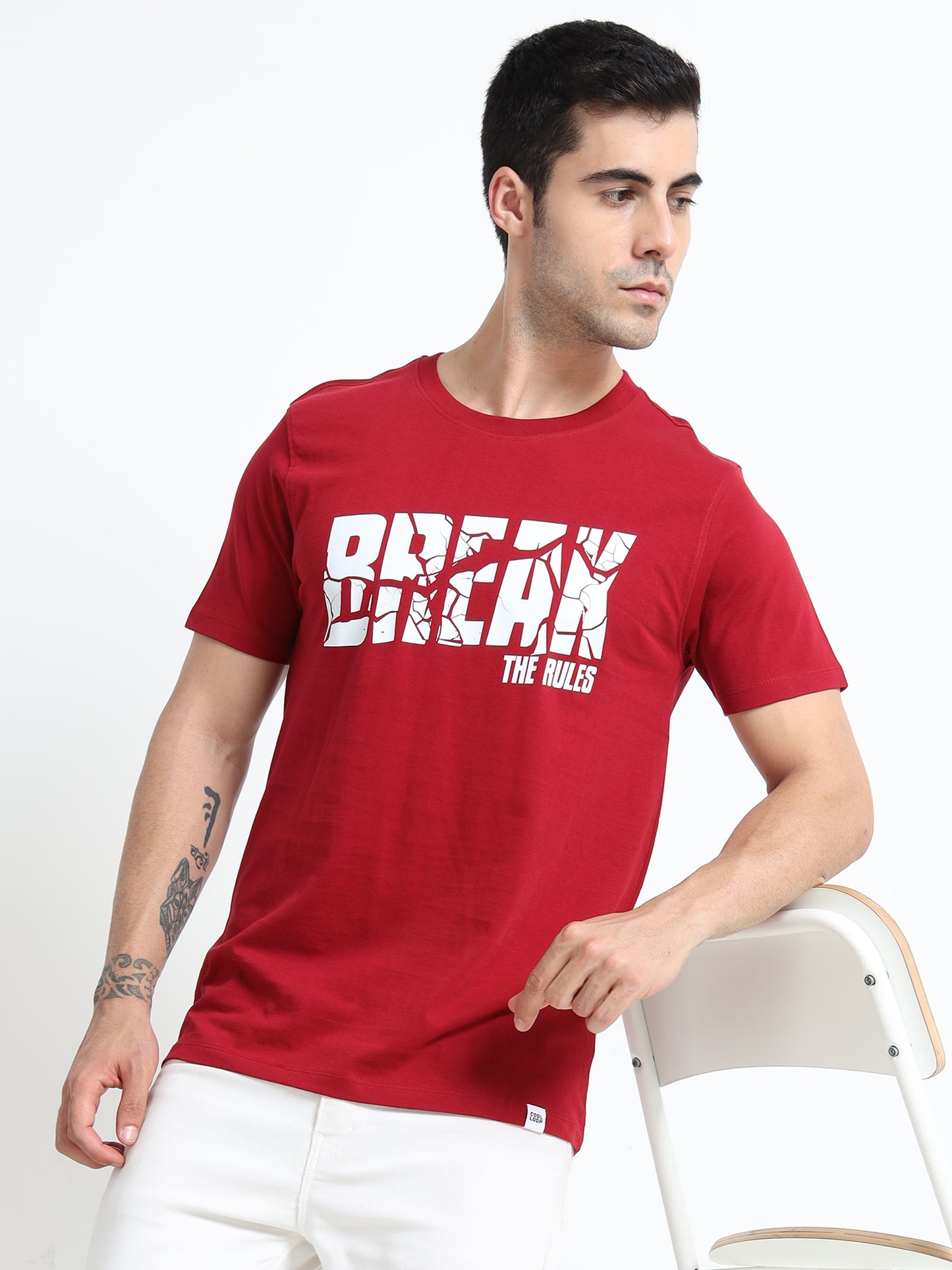 Break the rules Red printed short sleeve Regular T-shirt