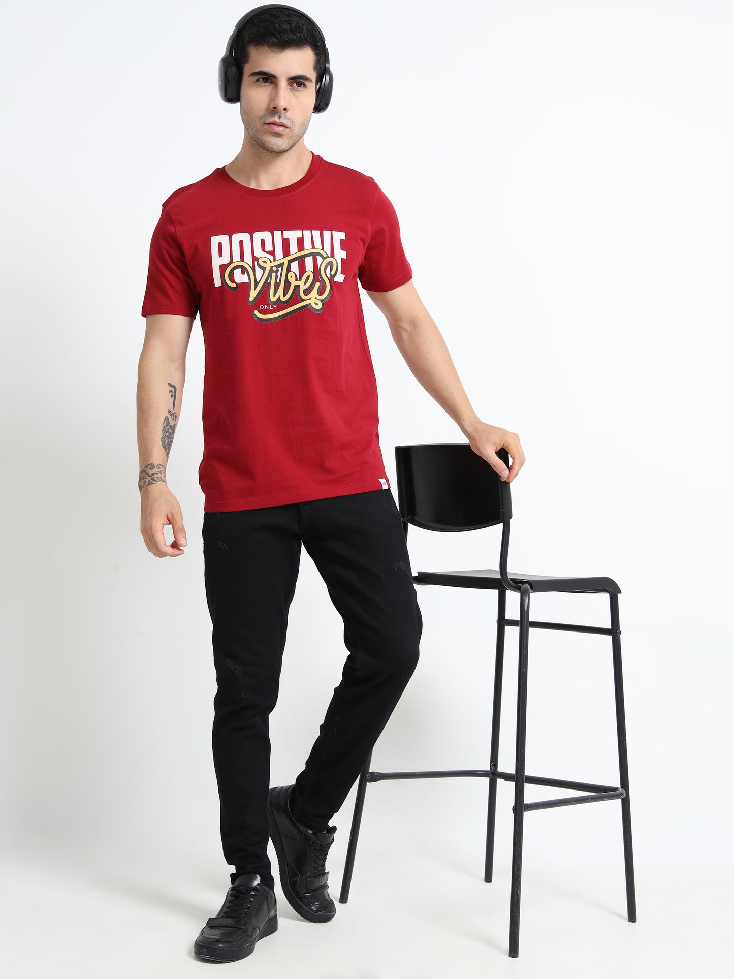 Positive Vibes Red short sleeve Regular T-shirt