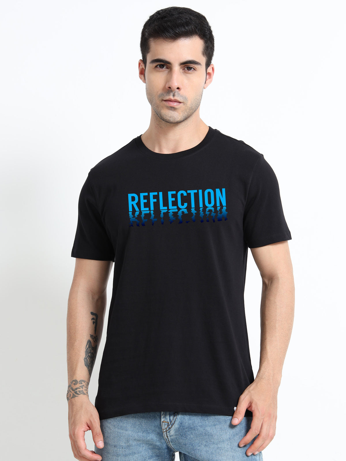 Reflection printed Red short sleeve Regular T-shirt