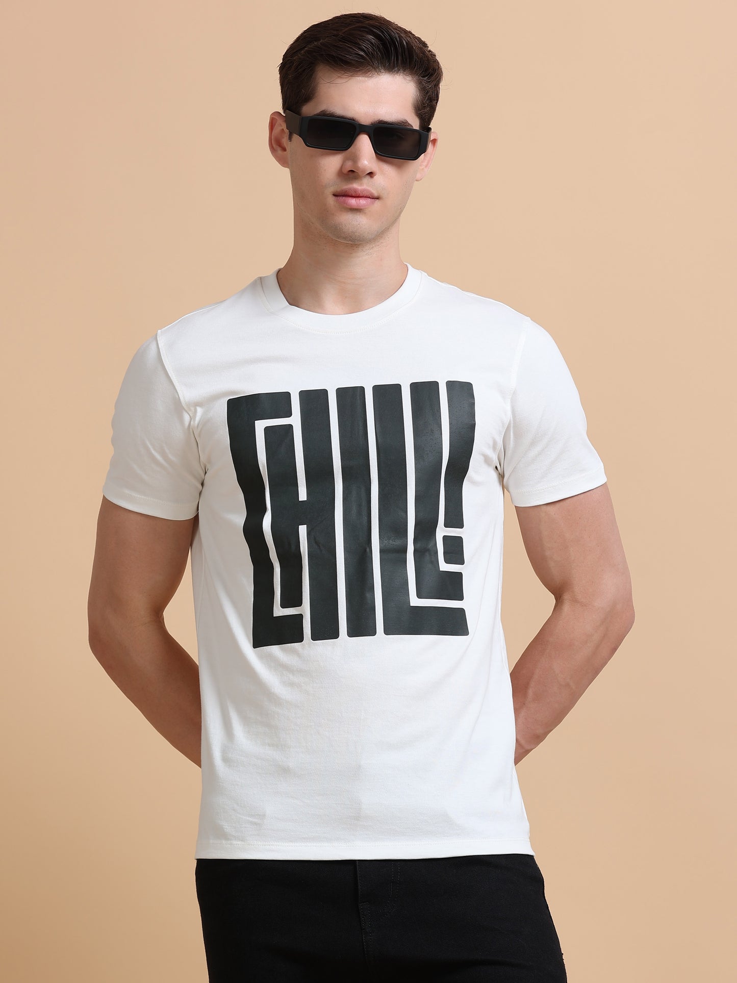 Chill printed white short sleeve Regular T-shirt