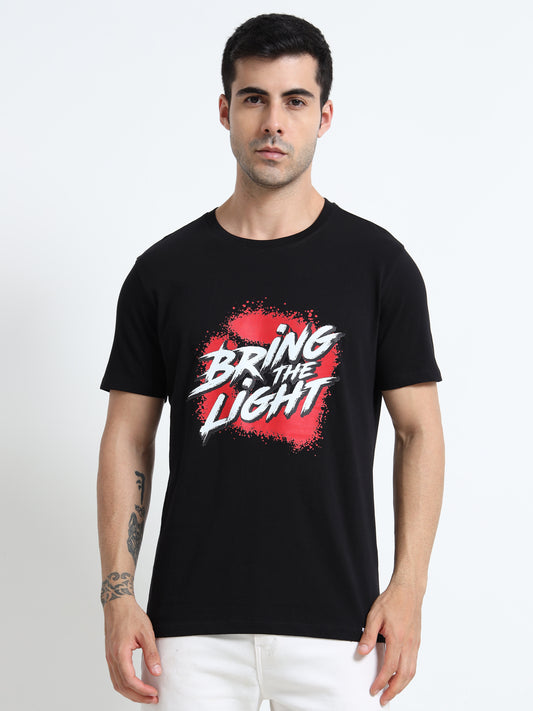 Bring The Light printed Black short sleeve Regular T-shirt