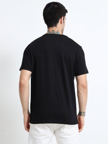 Black Awesome printed short sleeve Regular T-shirt