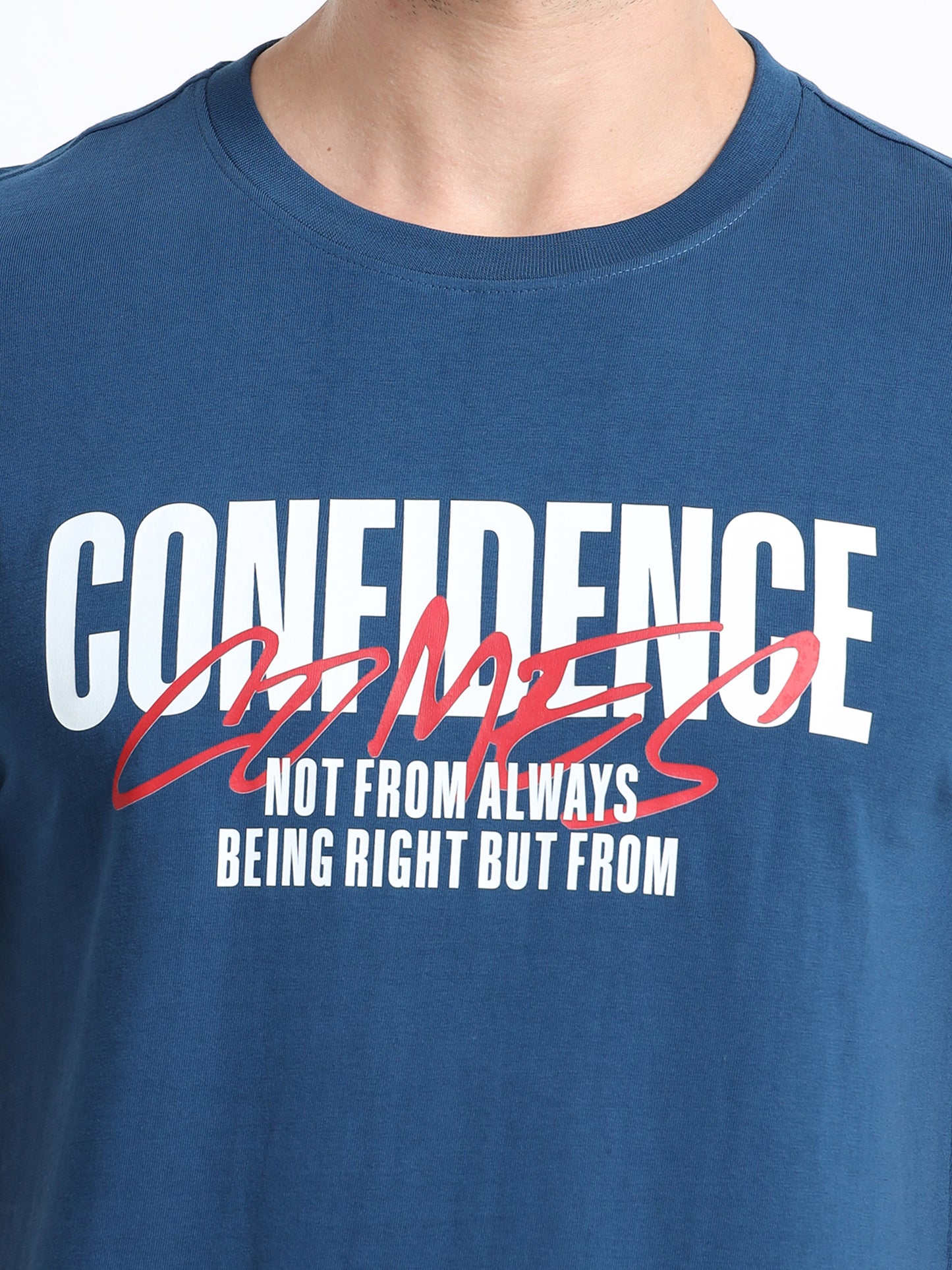 Confidence printed Petrol Green short sleeve Regular T-shirt