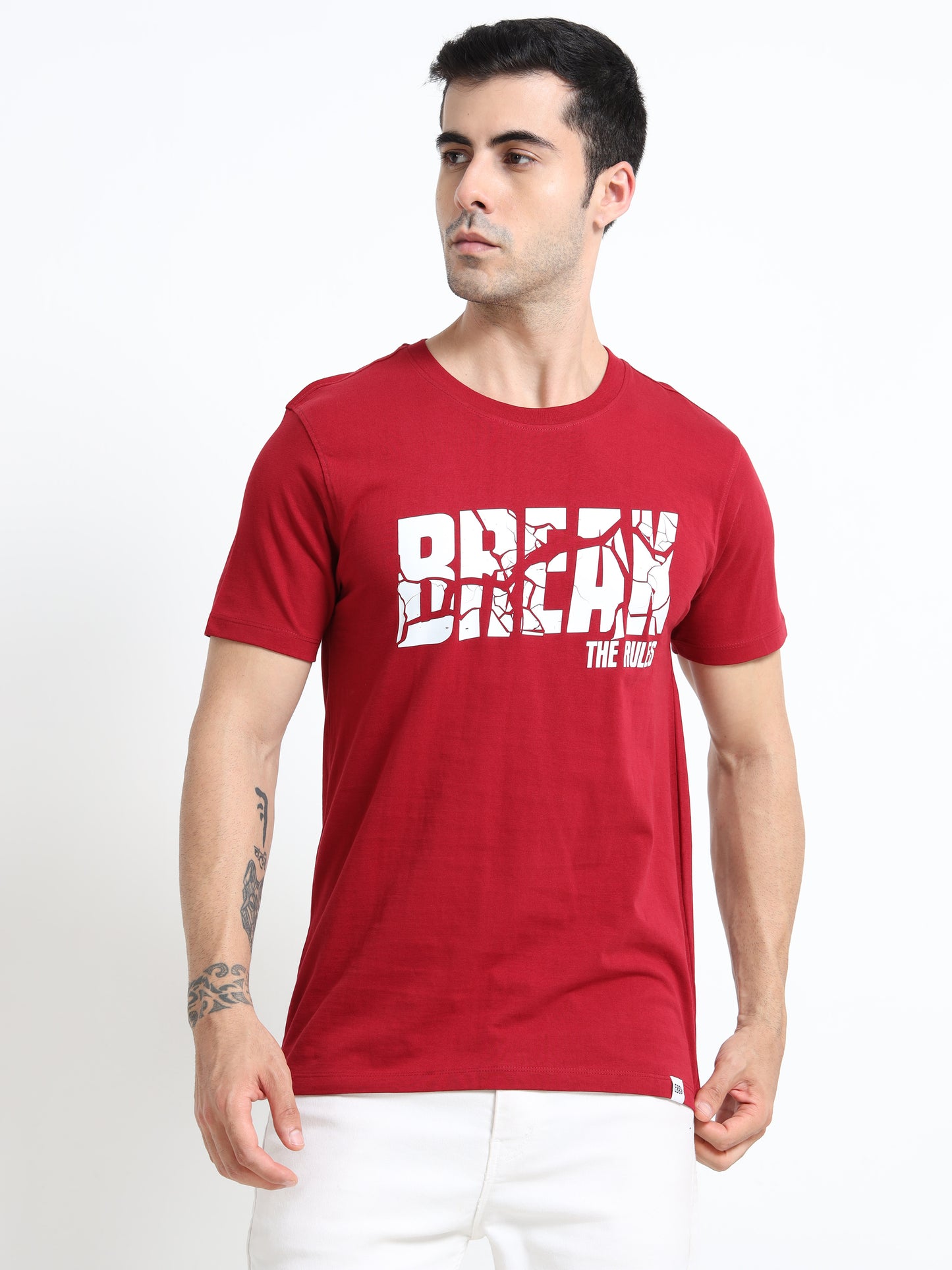 Break the rules Red printed short sleeve Regular T-shirt