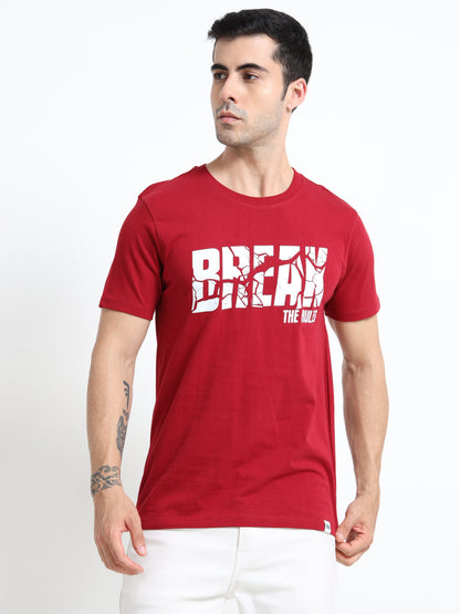 Break the rules Red printed short sleeve Regular T-shirt