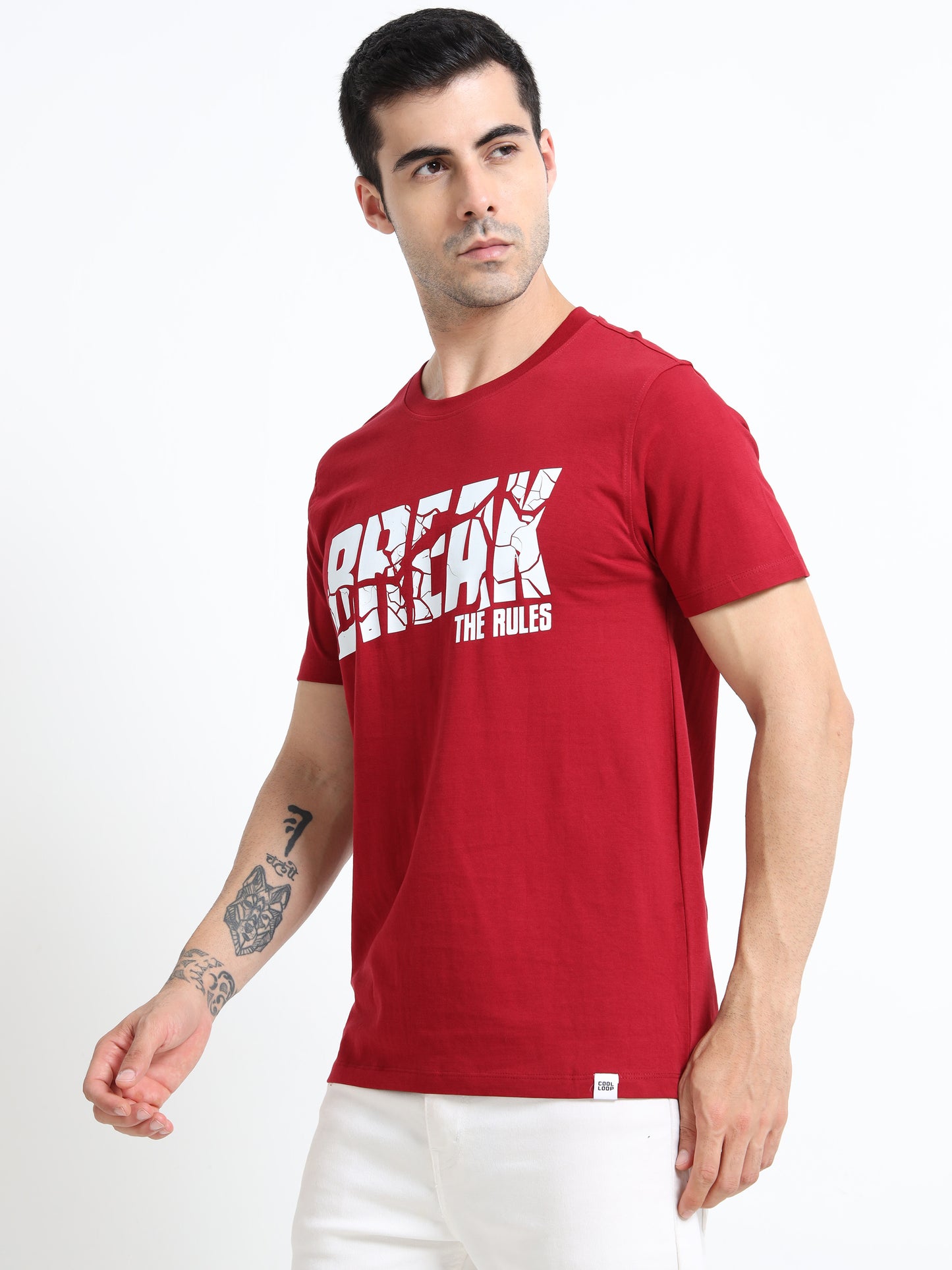 Break the rules Red printed short sleeve Regular T-shirt