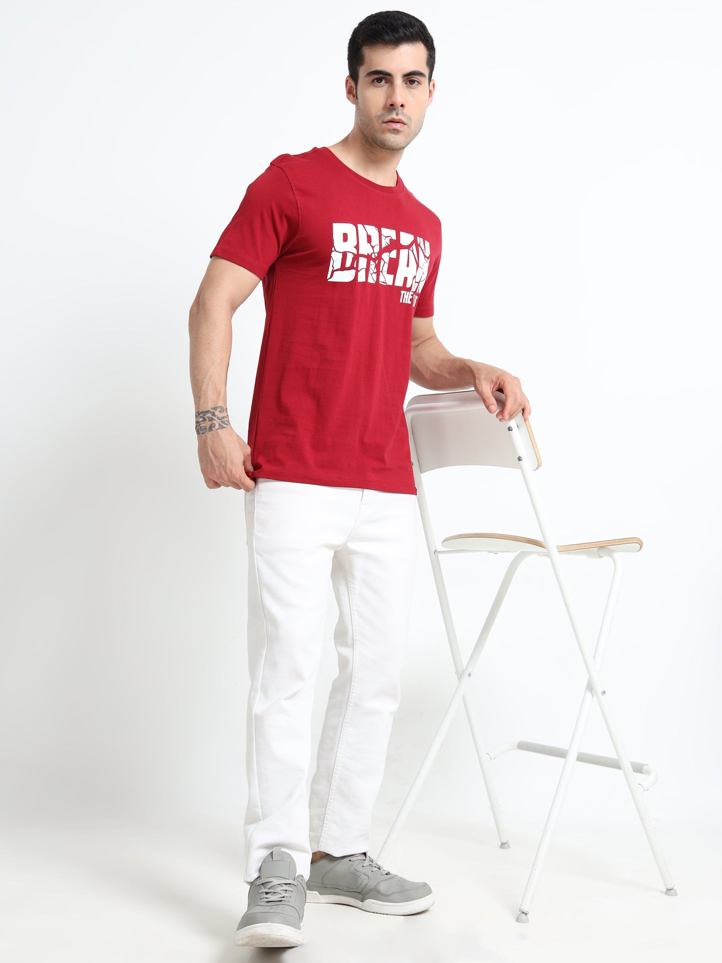 Break the rules Red printed short sleeve Regular T-shirt