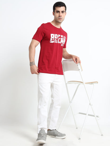 Break the rules Red printed short sleeve Regular T-shirt