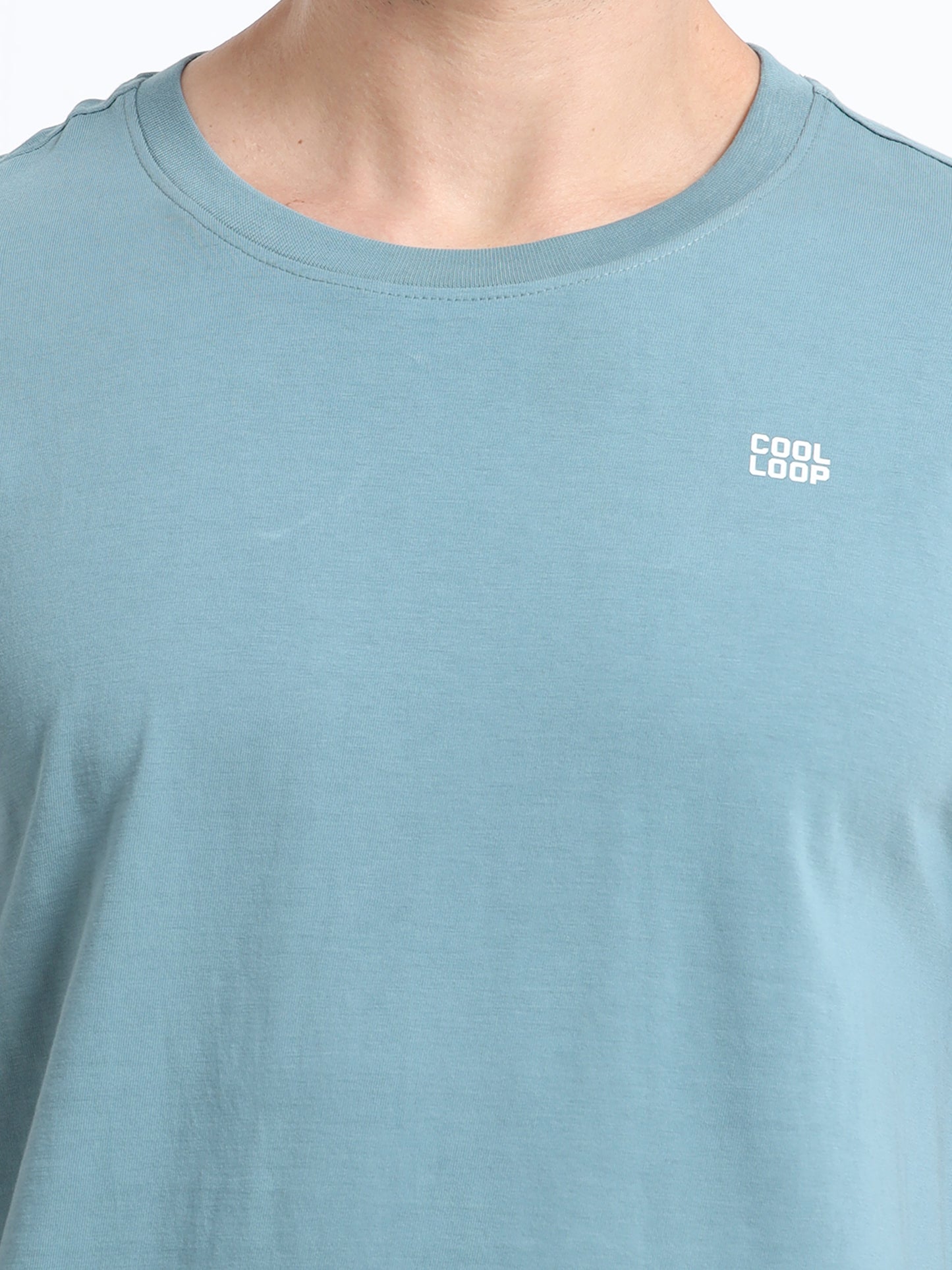 Light blue solid short sleeve Regular T-shirt