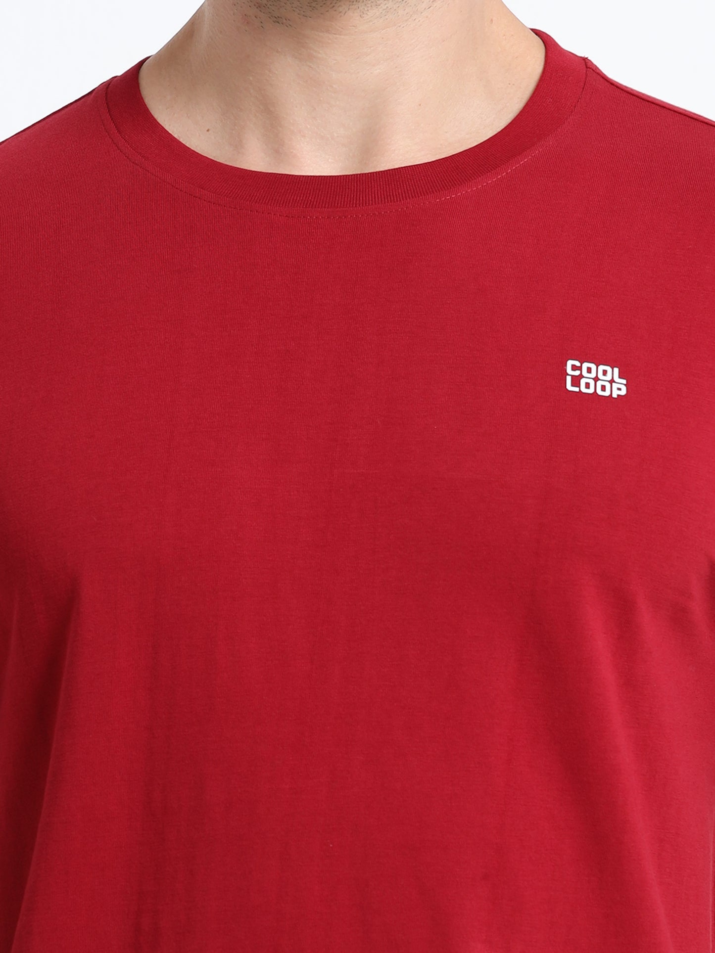 Red solid short sleeve Regular T-shirt