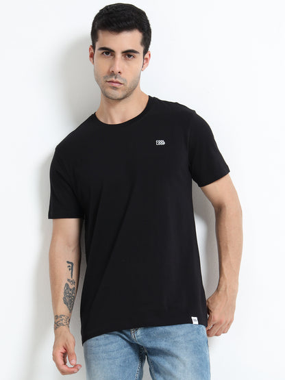 Black short sleeve Solid Regular T-shirt