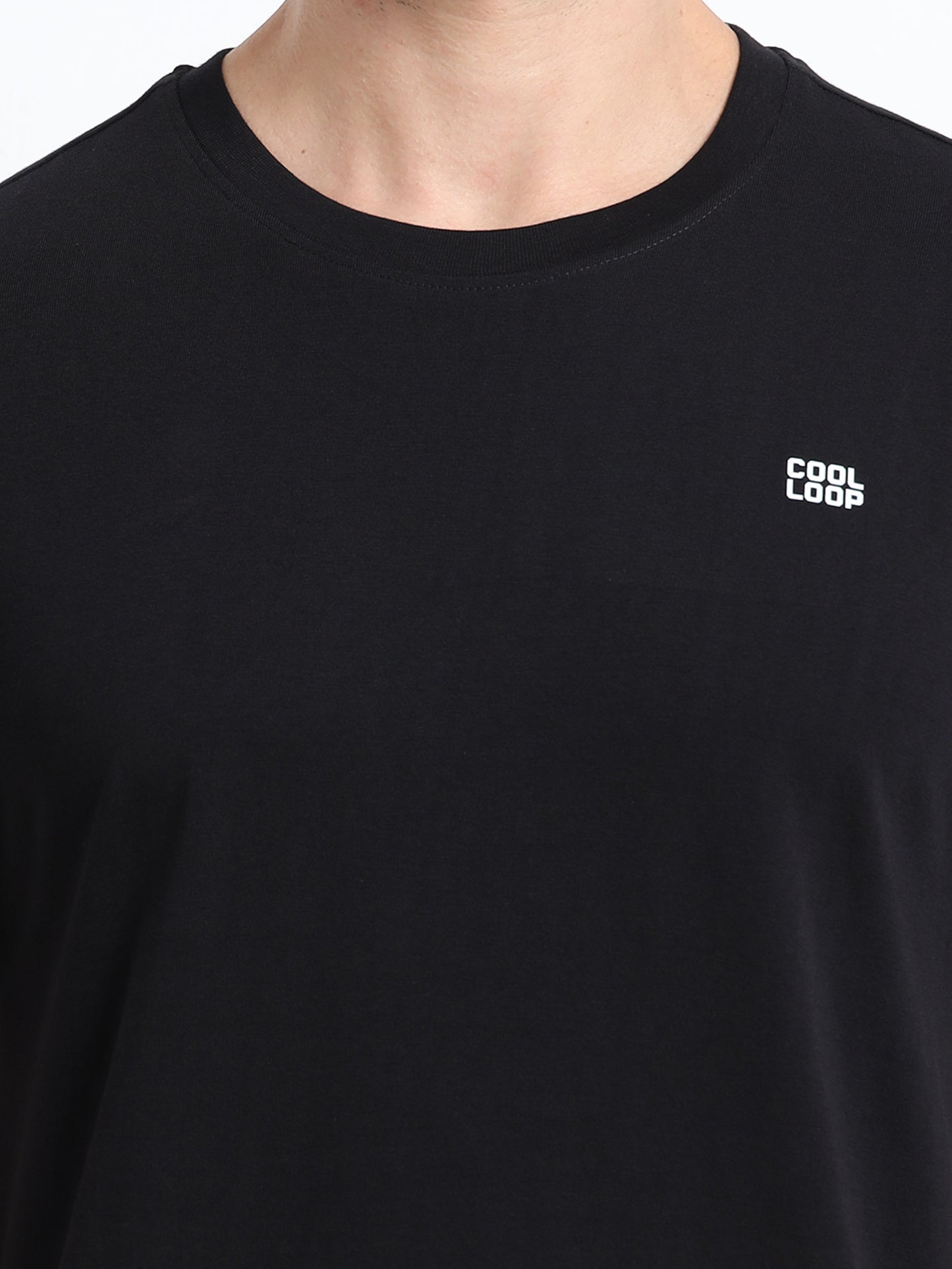 Black short sleeve Solid Regular T-shirt