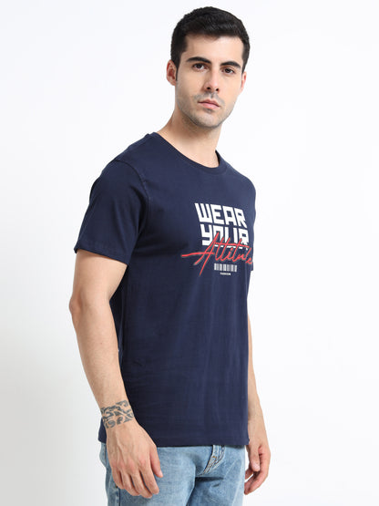 Wear Your Attitude Navy short sleeve regular fit T-shirt