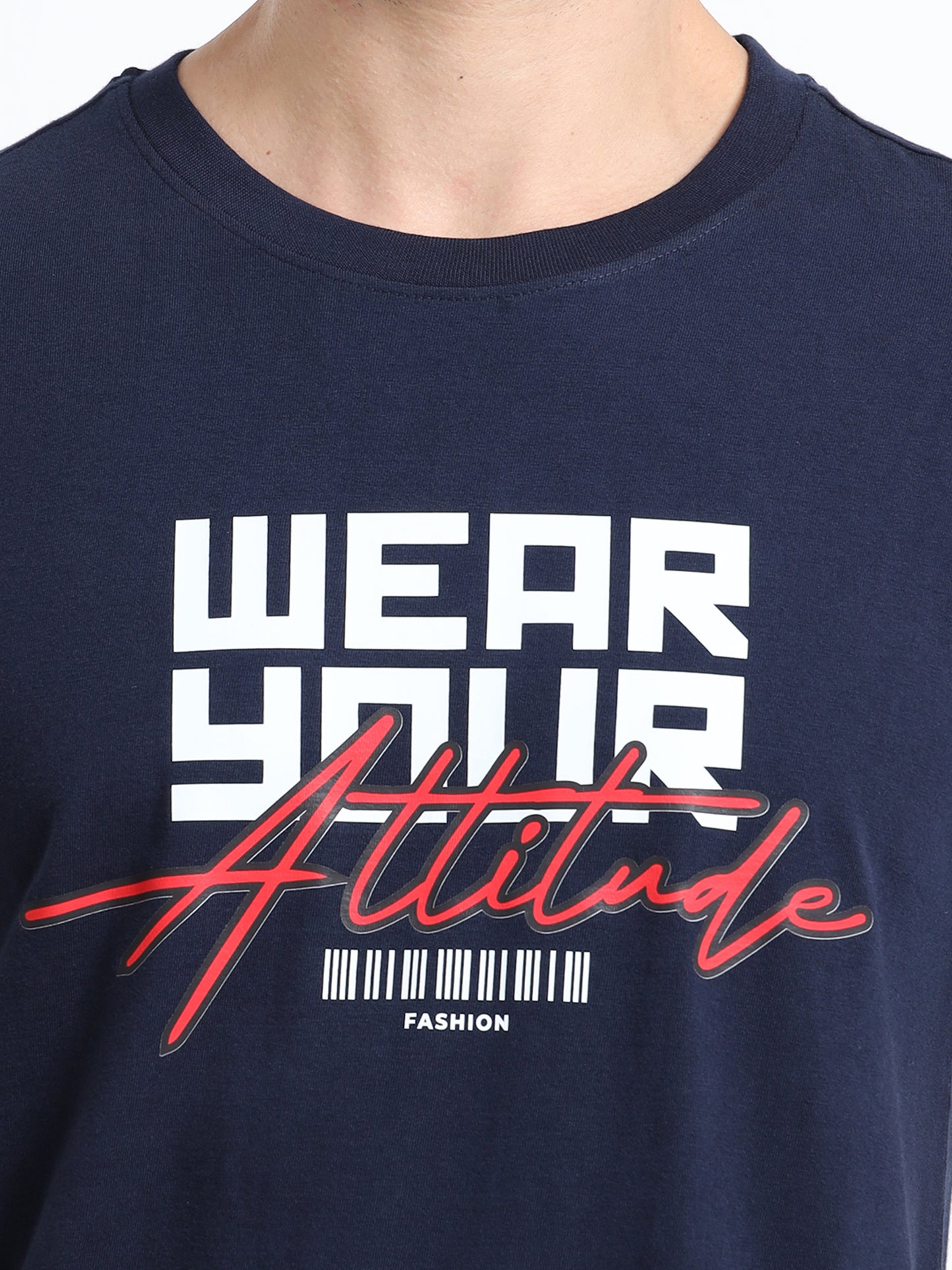 Wear Your Attitude Navy short sleeve regular fit T-shirt