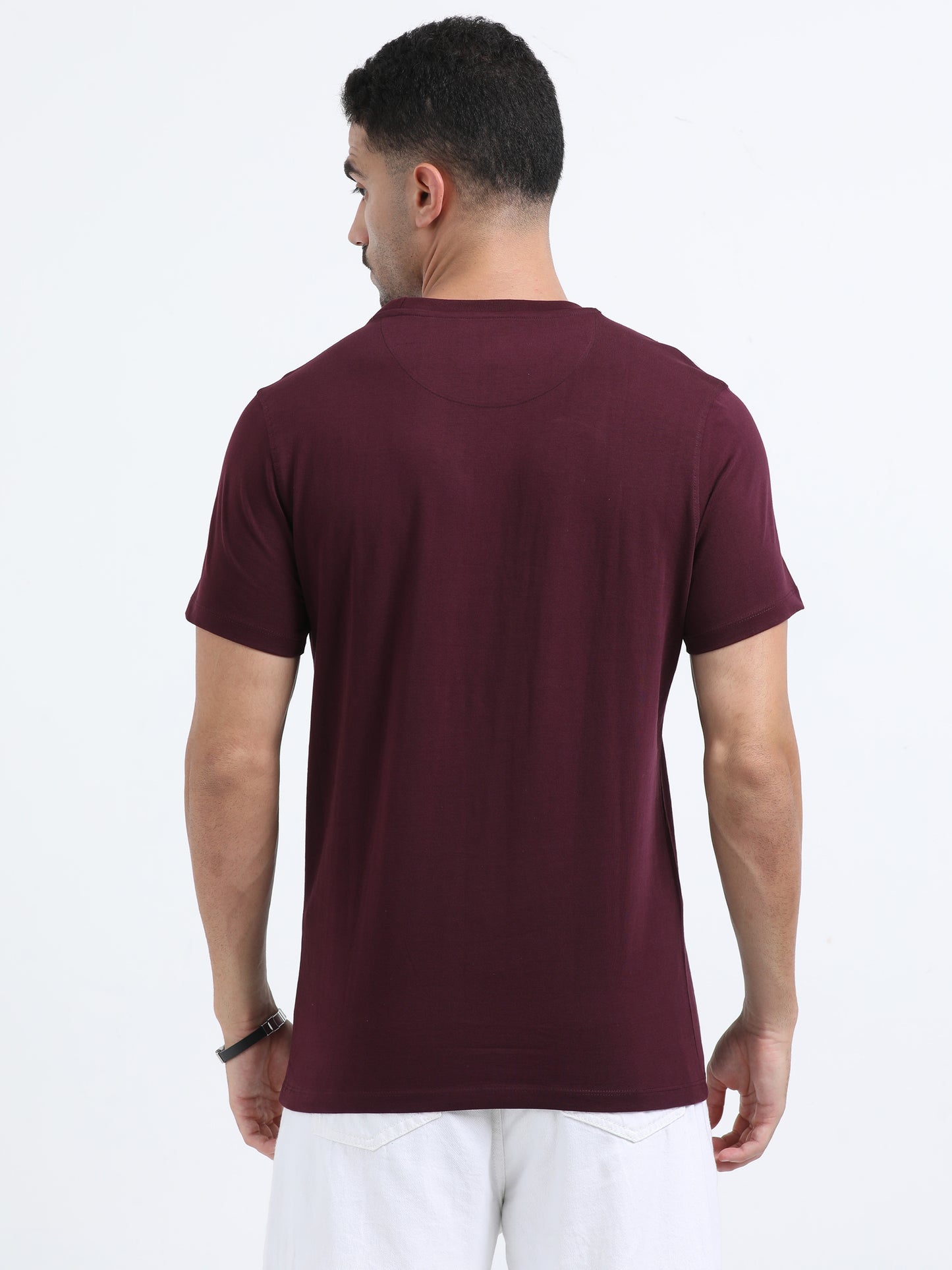 Embrace Change Printed Maroon short sleeve Regular T-shirt