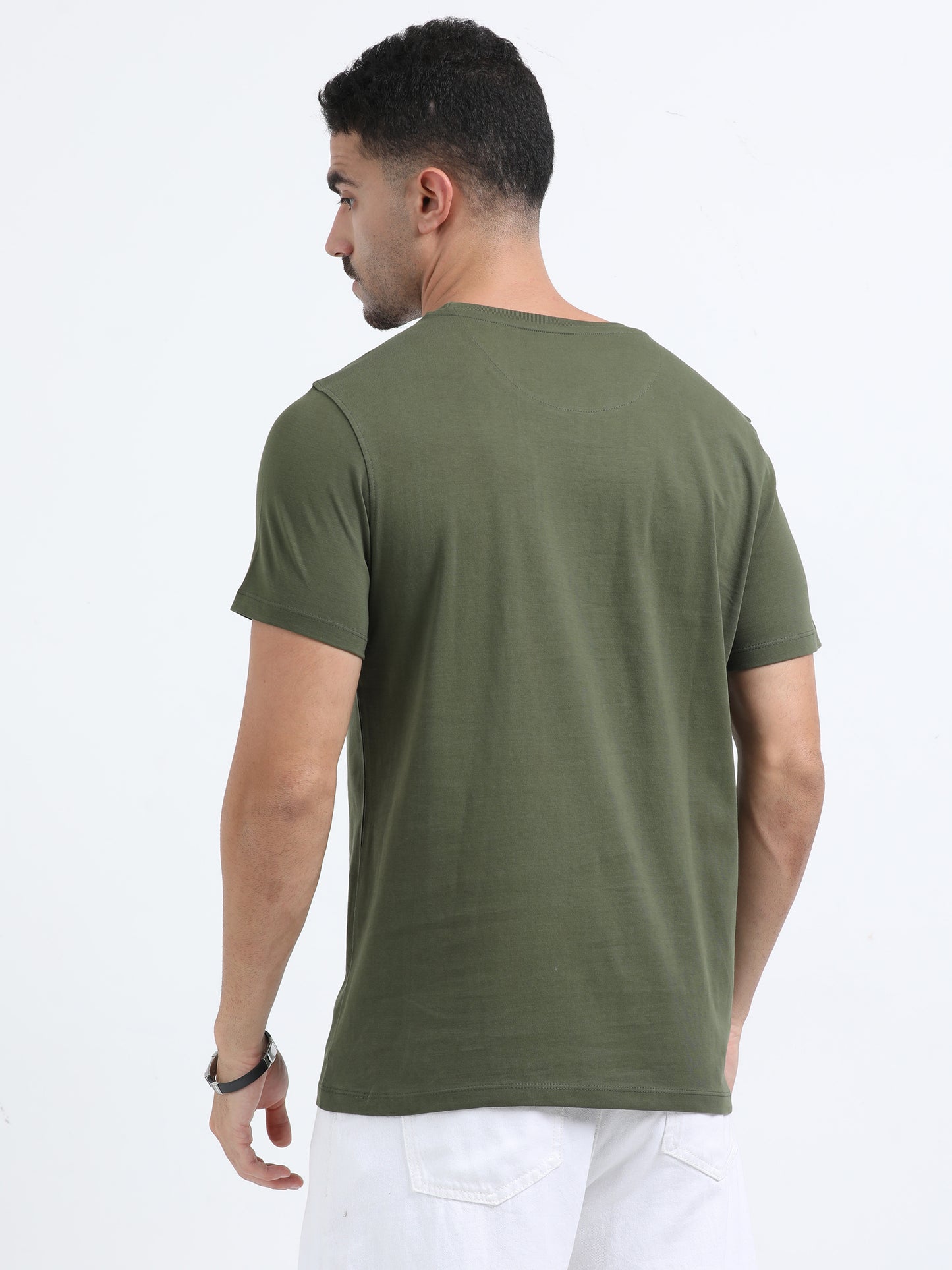 Always Hustling Olive Green short sleeve Printed T-shirt