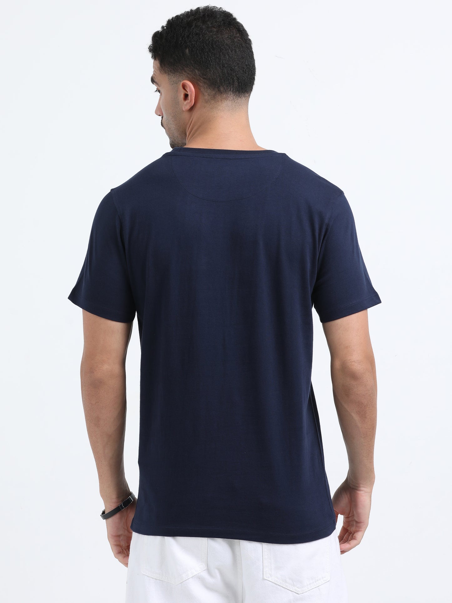 Navy short sleeve Solid regular fit T-shirt