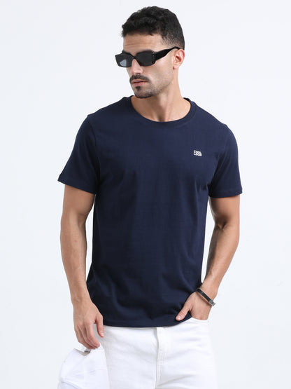 Navy short sleeve Solid regular fit T-shirt
