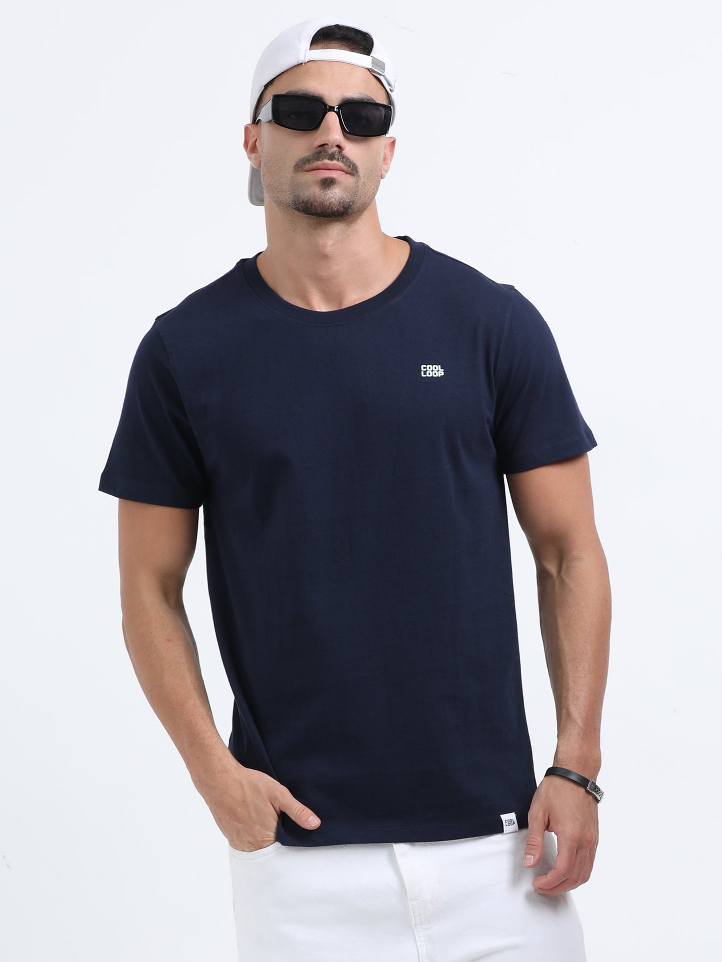 Navy short sleeve Solid regular fit T-shirt