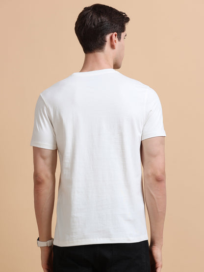 Off white Solid short sleeve Regular T-shirt