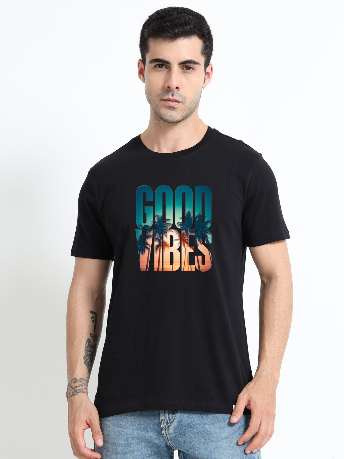 Good Vibes printed Red short sleeve Regular T-shirt
