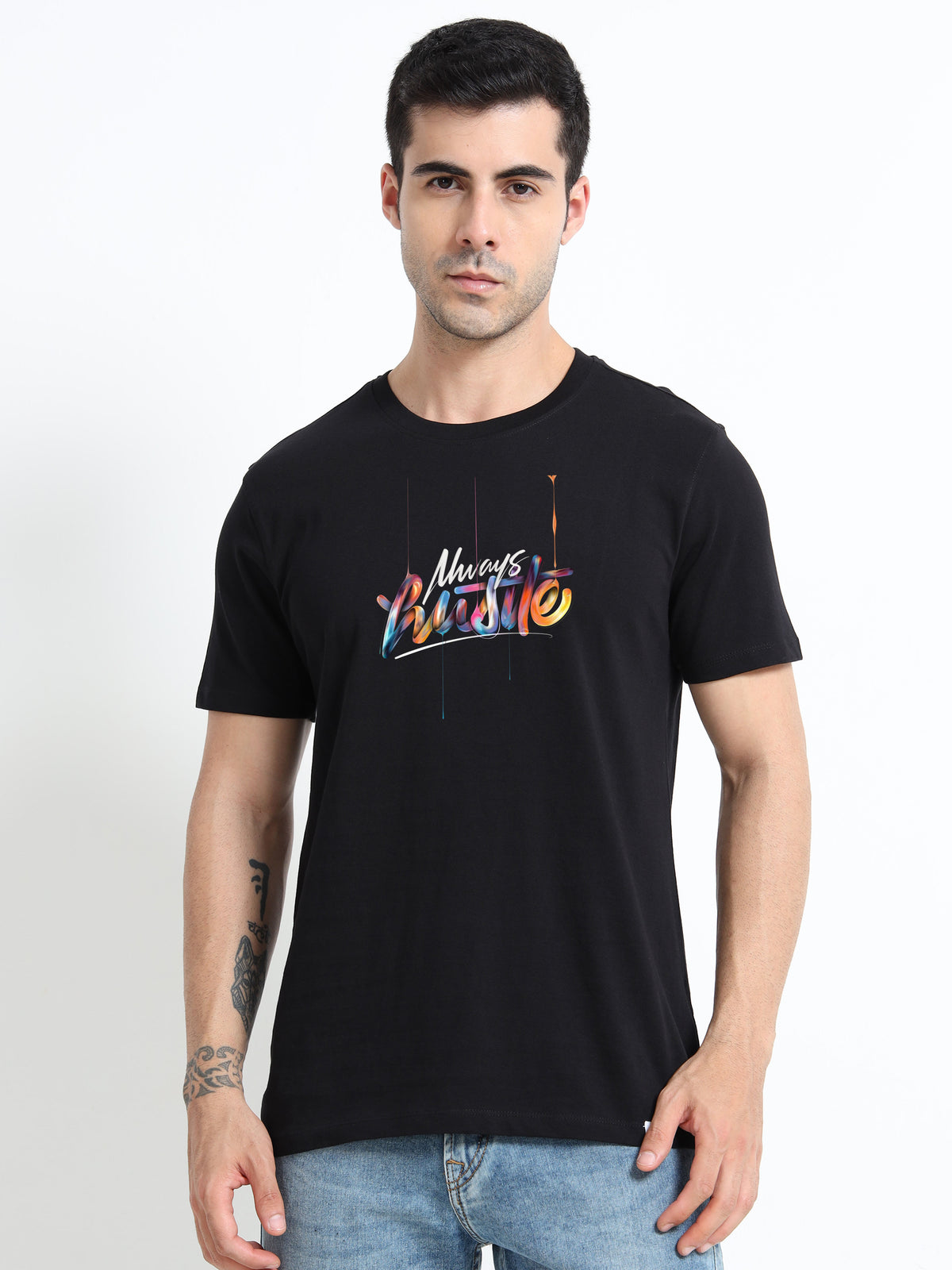 Always Hustle printed Red short sleeve Regular T-shirt