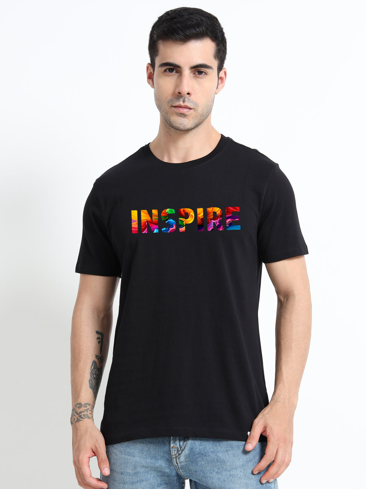 Inspire printed Red short sleeve Regular T-shirt