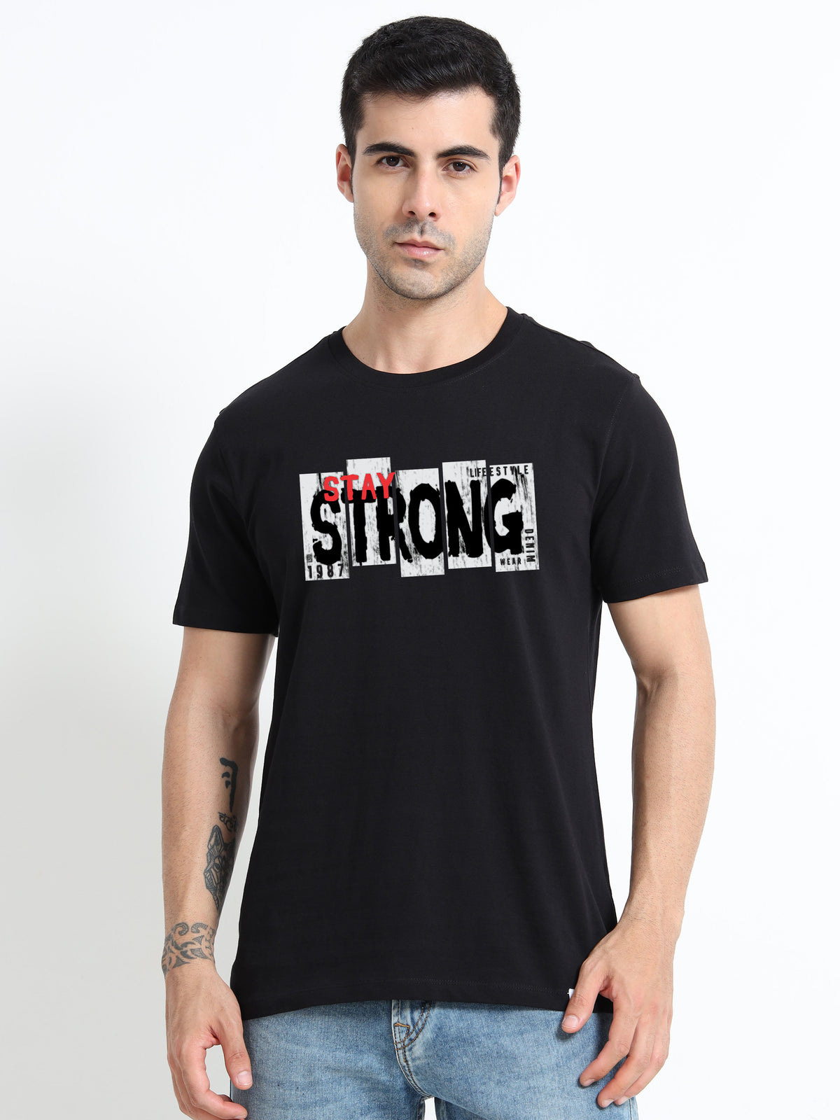 Strong printed Red short sleeve Regular T-shirt