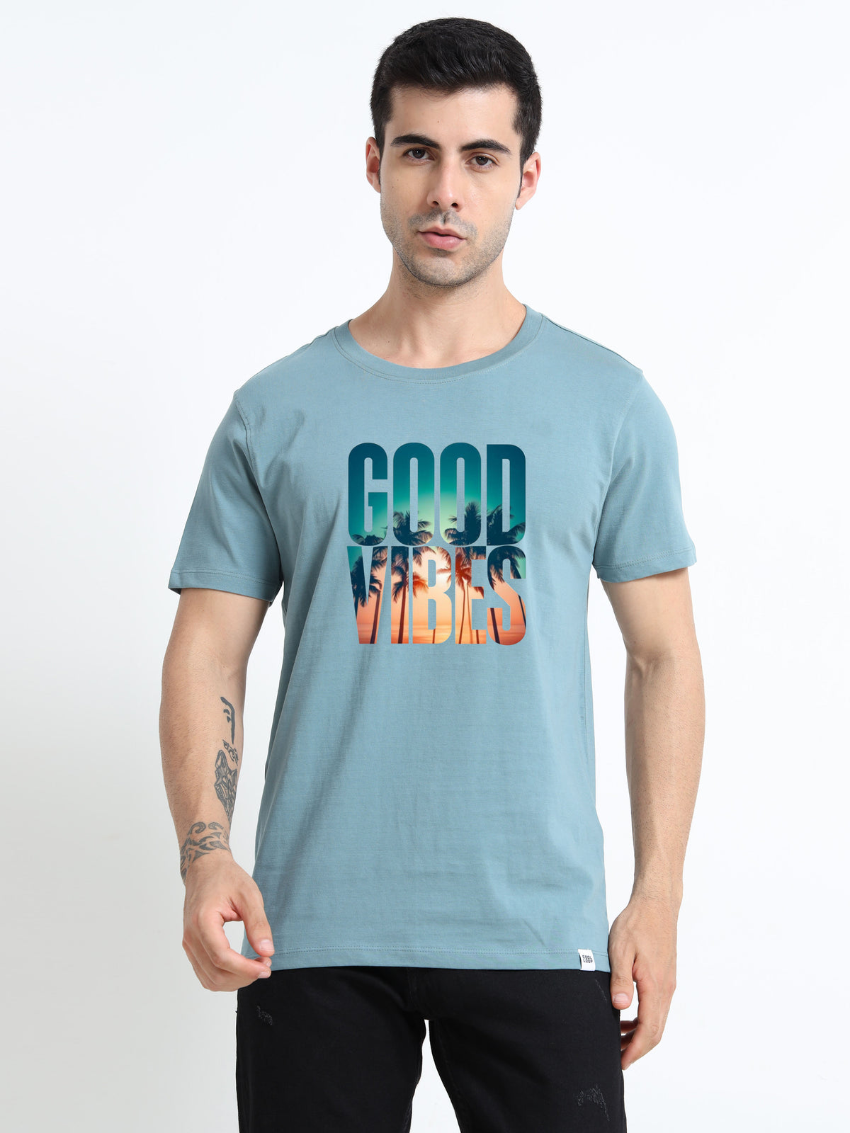 Good Vibes printed Red short sleeve Regular T-shirt