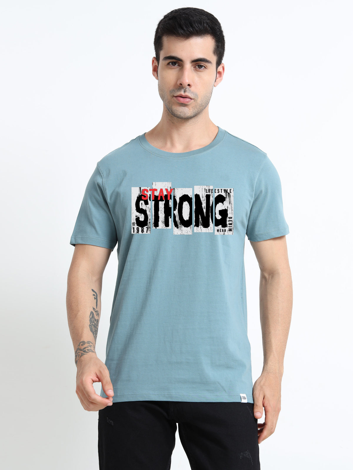 Strong printed Red short sleeve Regular T-shirt