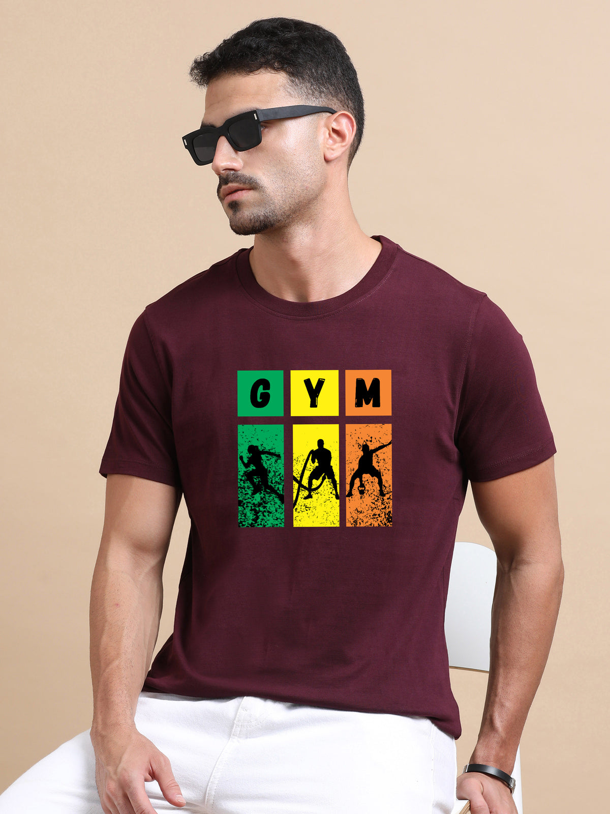 GYM printed Red short sleeve Regular T-shirt