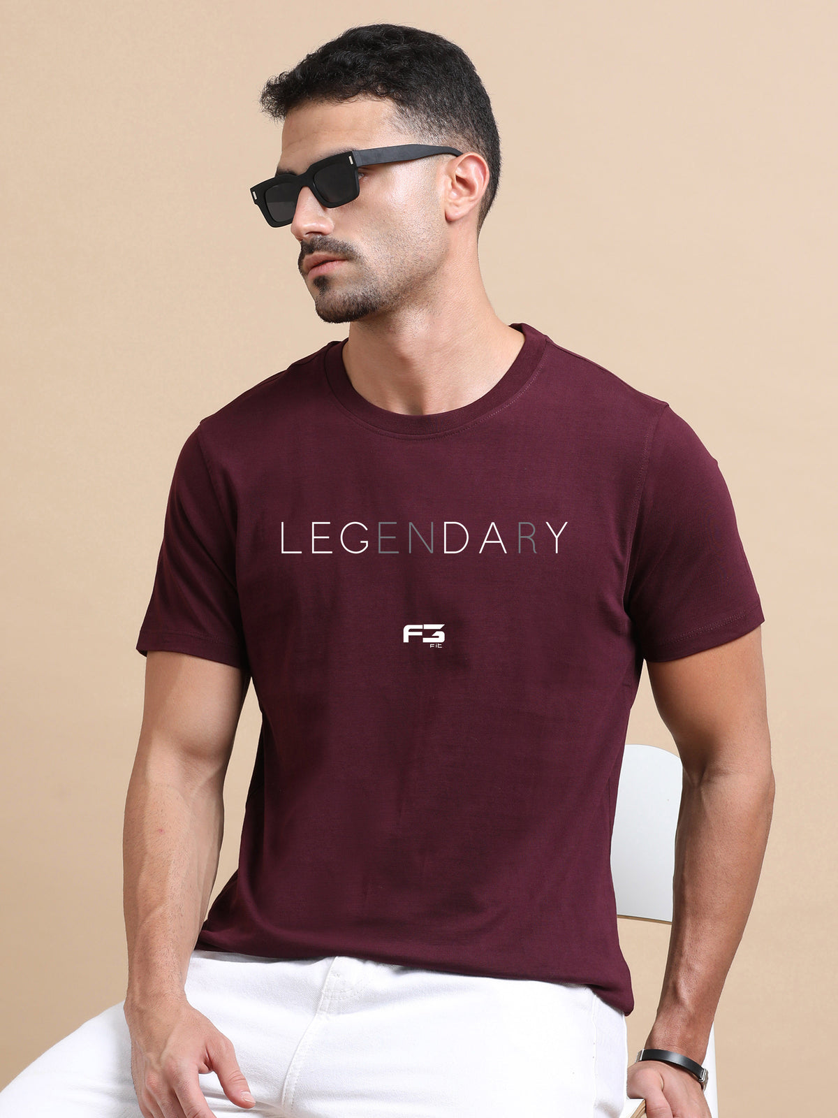 Legendary F3 printed Red short sleeve Regular T-shirt