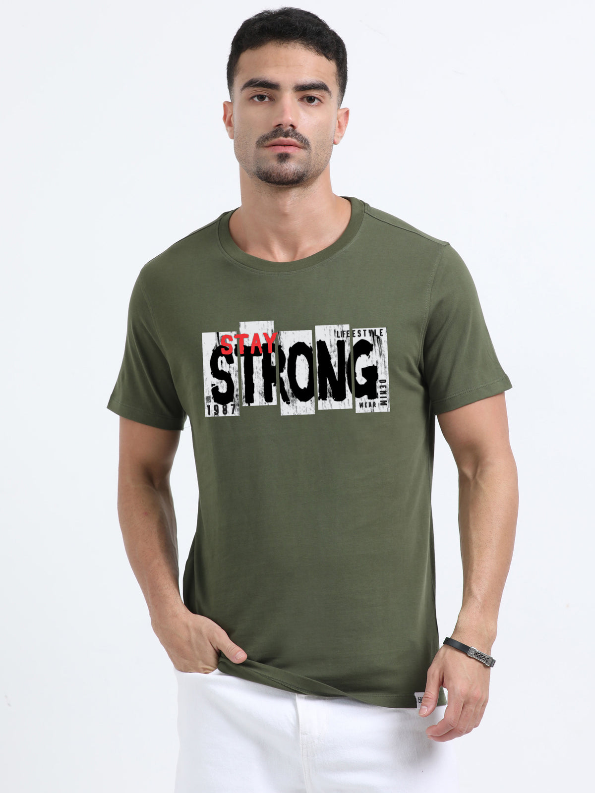 Strong printed Red short sleeve Regular T-shirt