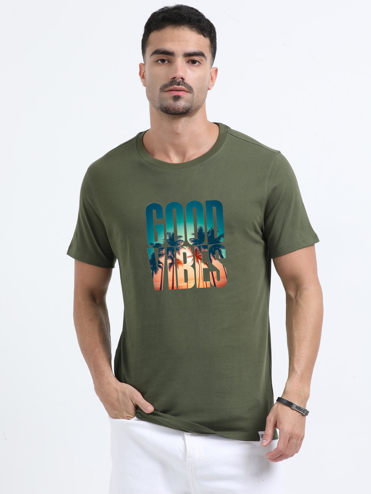 Good Vibes printed Red short sleeve Regular T-shirt