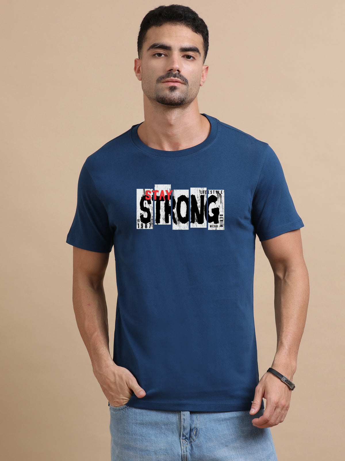 Strong printed Red short sleeve Regular T-shirt