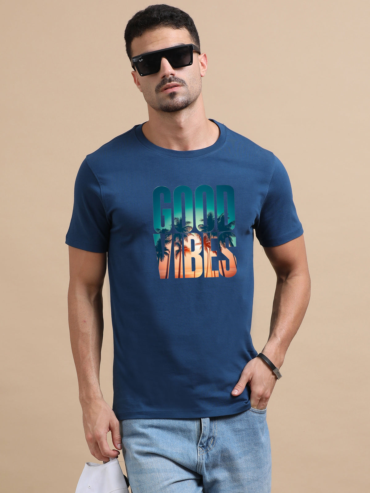 Good Vibes printed Red short sleeve Regular T-shirt