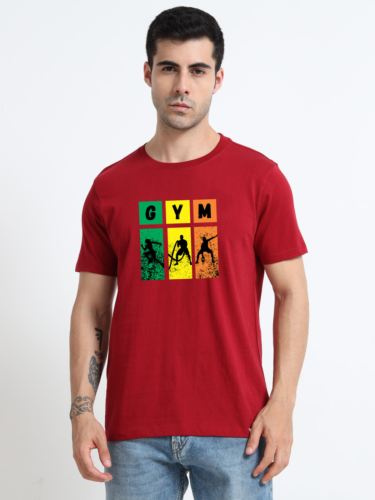GYM printed Red short sleeve Regular T-shirt