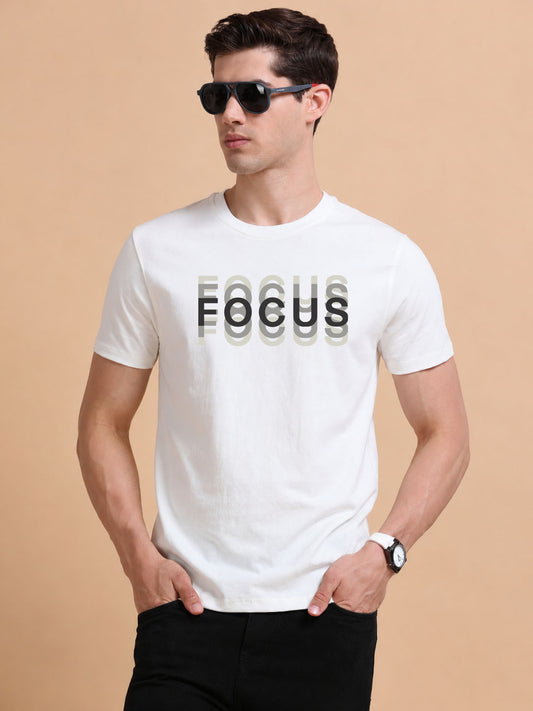 Focus printed Red short sleeve Regular T-shirt