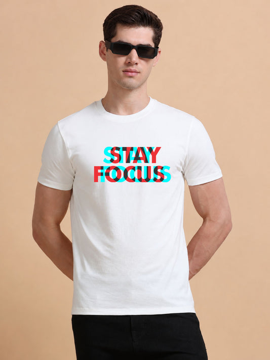 Stay Focus printed Red short sleeve Regular T-shirt