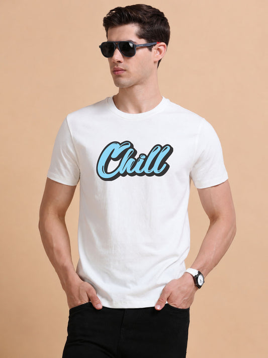 Chill colour  printed Red short sleeve Regular T-shirt